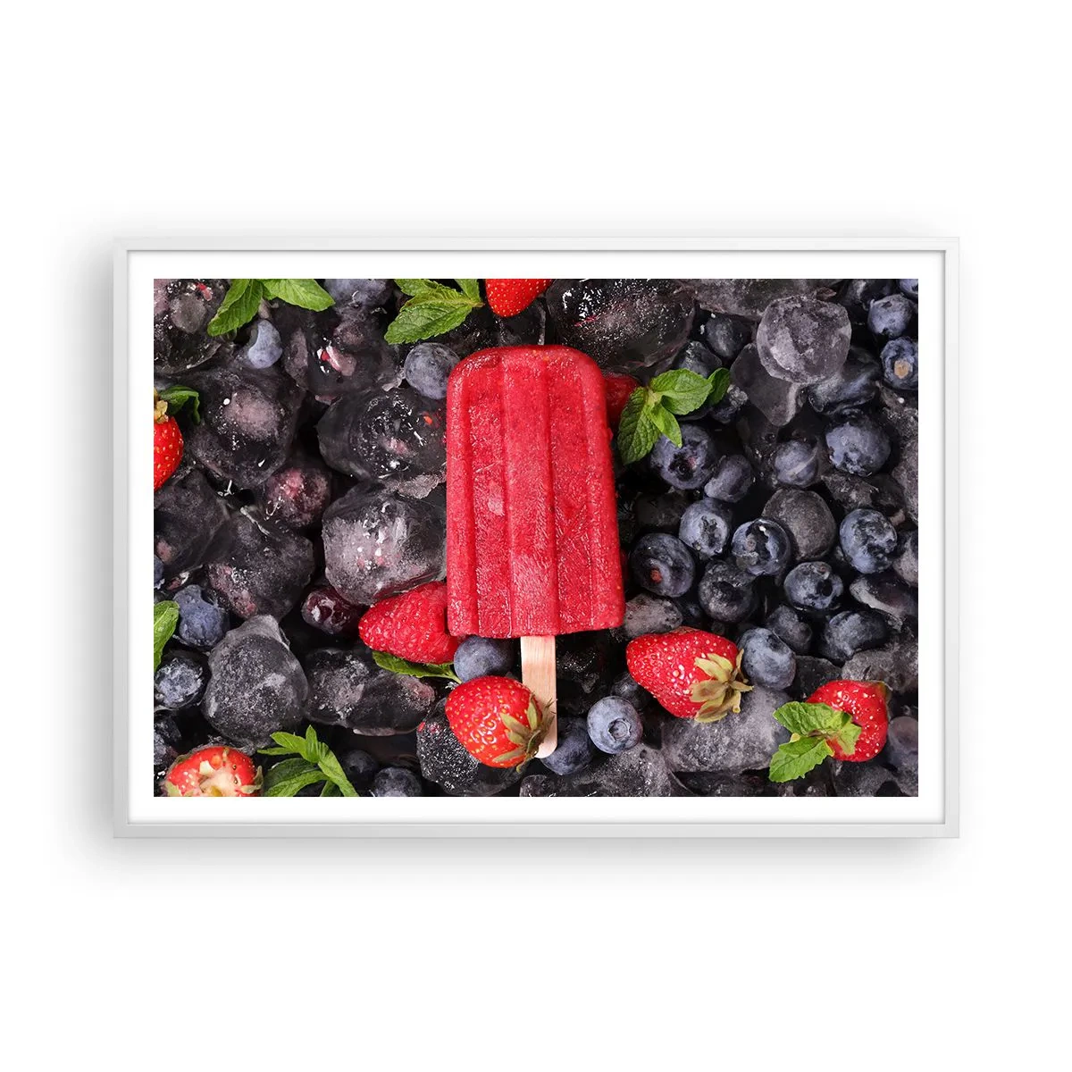 Póster en marco blanco - El sabor del verano caluroso - 100x70 cm