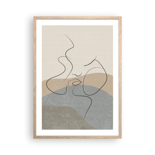 Póster en marco roble claro - Como una pincelada - 50x70 cm