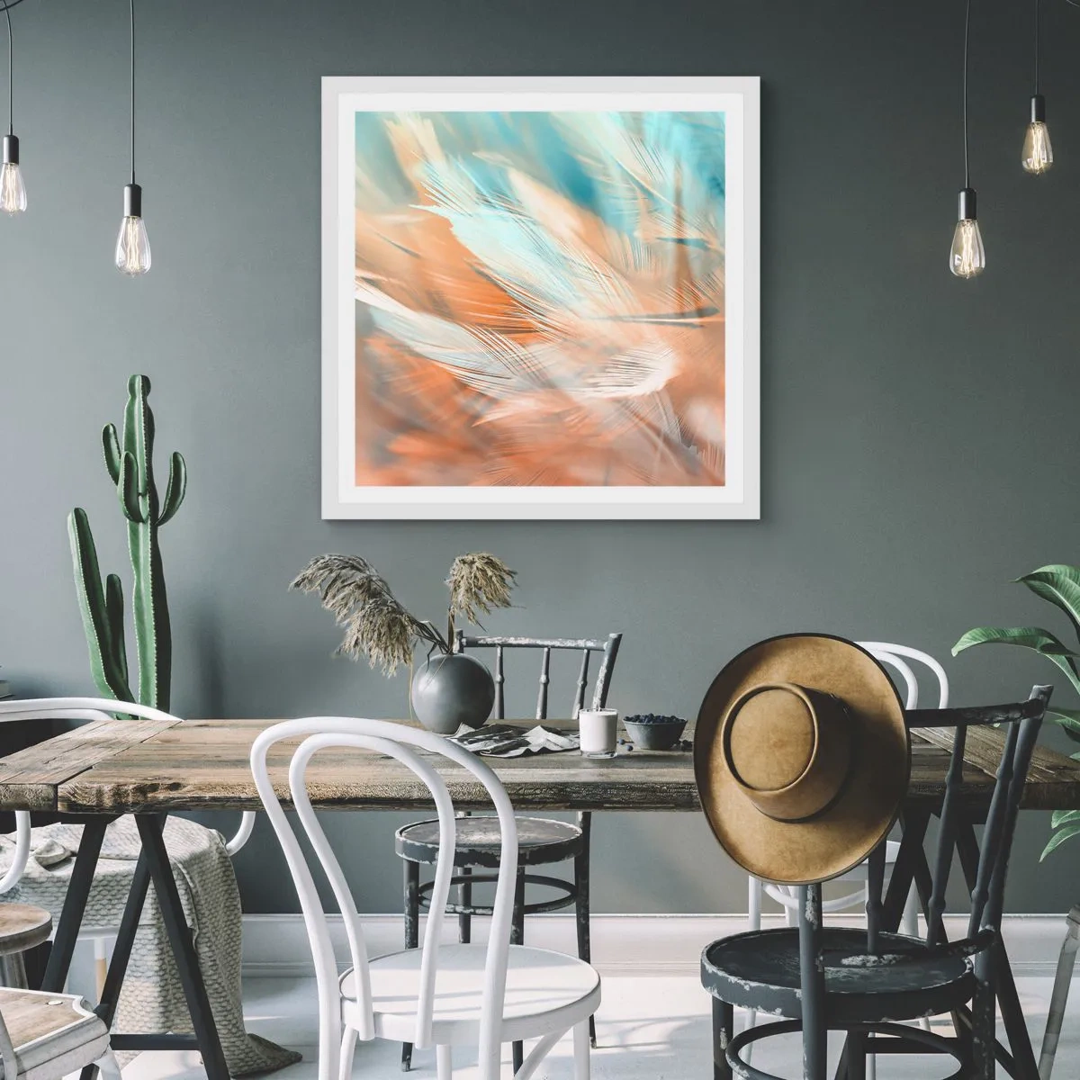 Póster en marco blanco - En la tierra de la suavidad - 40x40 cm