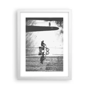 Póster en marco blanco - Adelante, a través de la ciudad - 30x40 cm