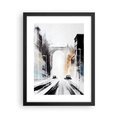 Póster en marco negro - Estudio de la ciudad: arquitectura y movimiento - 30x40 cm