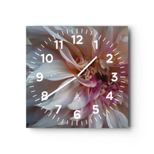 Reloj de pared - Reloj de vidrio - Frescura floreciente - 40x40 cm