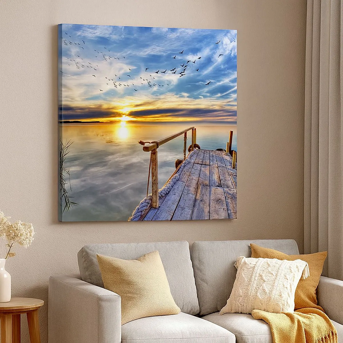 Cuadro sobre lienzo - Impresión de Imagen - El viento se va a descansar - 30x30 cm