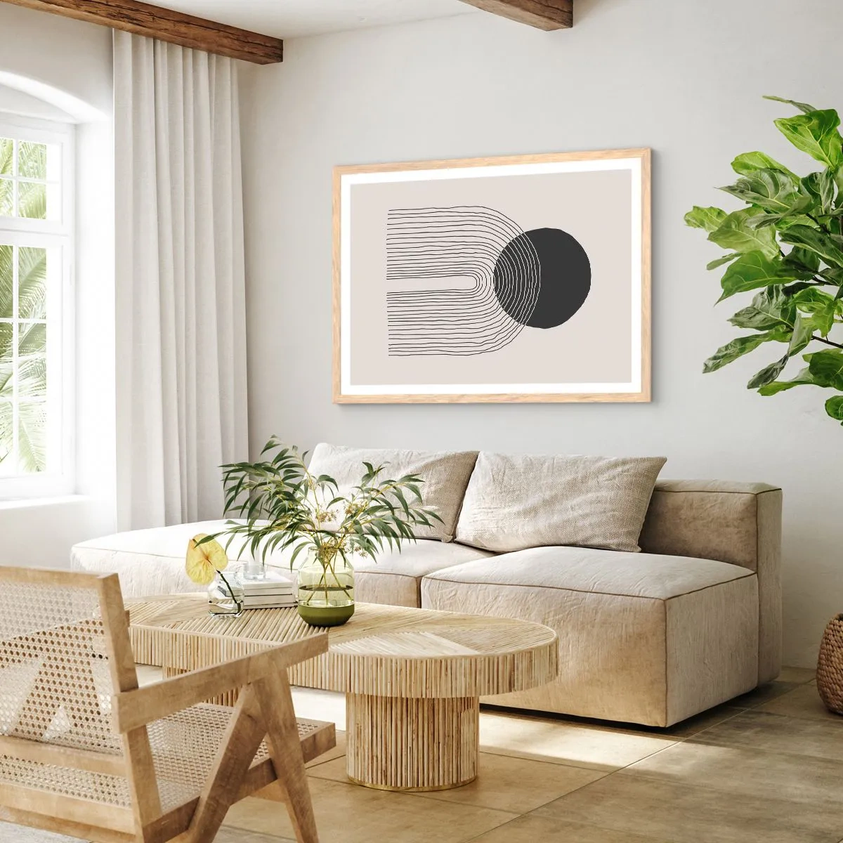 Póster en marco roble claro - Temblor y certeza - 70x50 cm