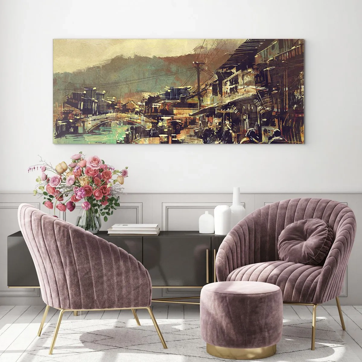 Cuadro sobre vidrio - Impresiones sobre Vidrio - La vida como riqueza de grises - 100x40 cm
