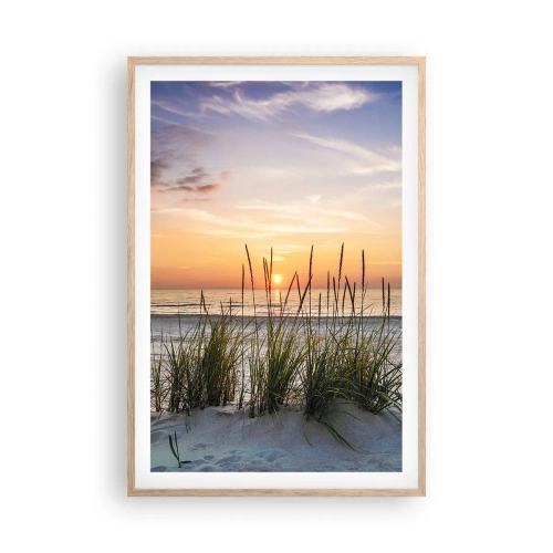 Póster en marco roble claro - Mira, piensa, siente - 61x91 cm