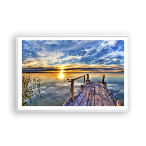 Póster en marco blanco - El viento se va a descansar - 91x61 cm