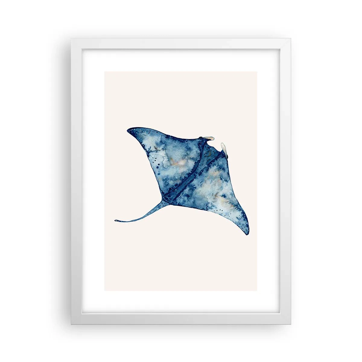 Póster en marco blanco - La vida en azul - 30x40 cm