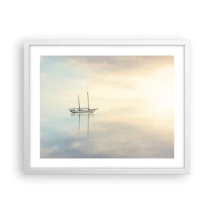 Póster en marco blanco - En un mar de silencio - 50x40 cm