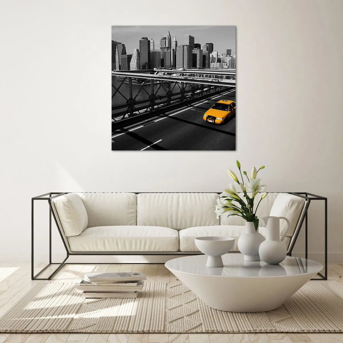 Cuadro sobre vidrio - Impresiones sobre Vidrio - El color de la gran ciudad - 40x40 cm