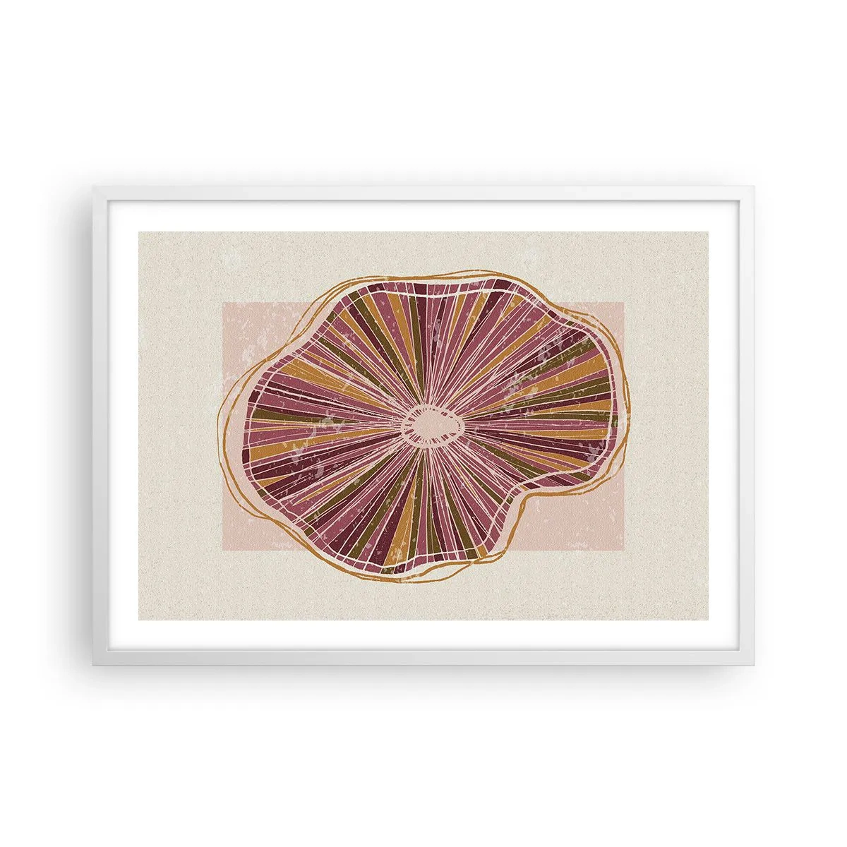 Póster en marco blanco - Abstracción radiante - 70x50 cm