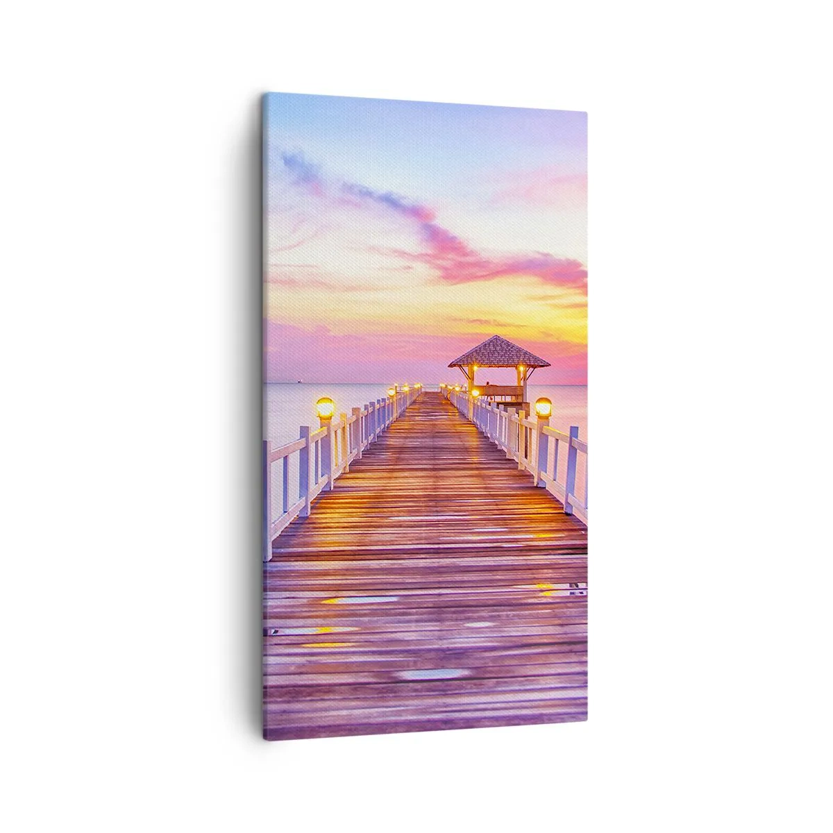 Cuadro sobre lienzo - Impresión de Imagen - El silencio lila-dorado de la tarde - 45x80 cm