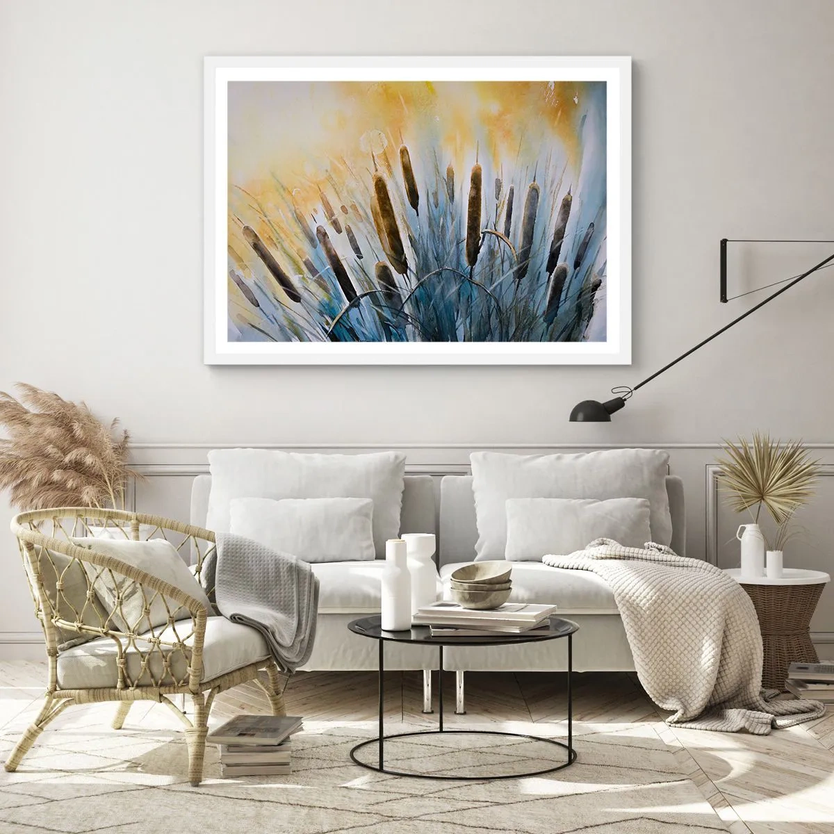 Póster en marco blanco - El frío del agua, el calor del sol - 70x50 cm