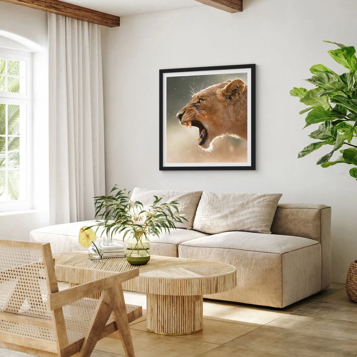 Póster en marco negro - Silencio, es mi turno de palabra - 60x60 cm