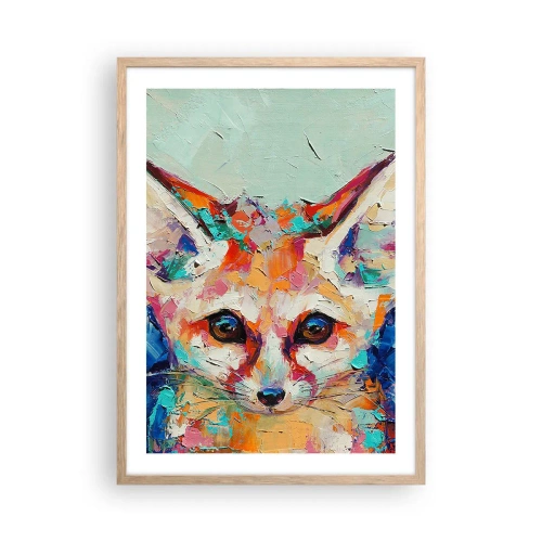 Póster en marco roble claro - Mirada penetrante - 50x70 cm