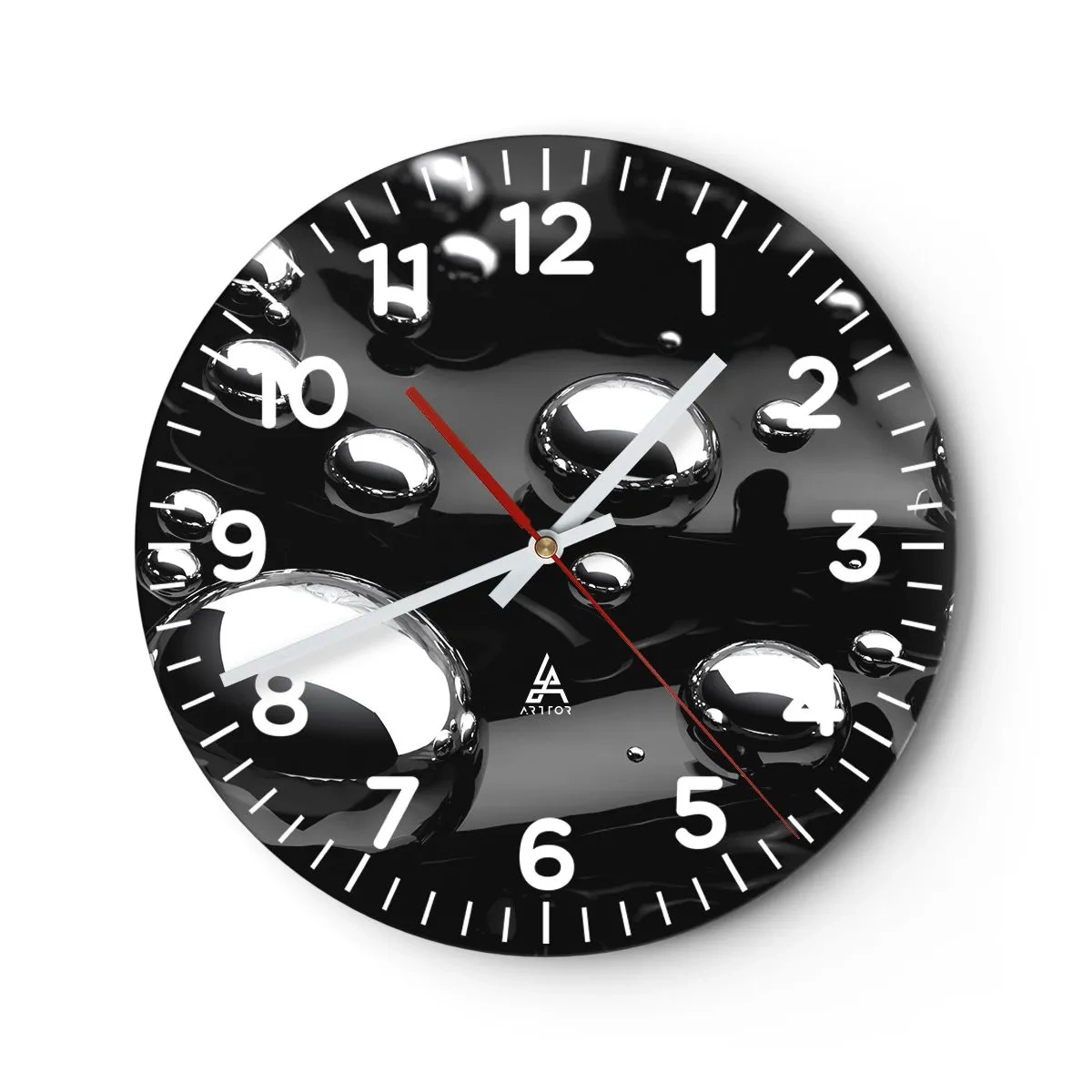 Reloj de pared - Reloj de vidrio - De las negras profundidades - 30x30 cm
