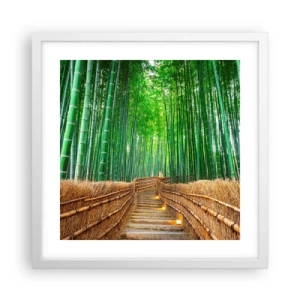 Póster en marco blanco - La esencia de la naturaleza asiática - 40x40 cm