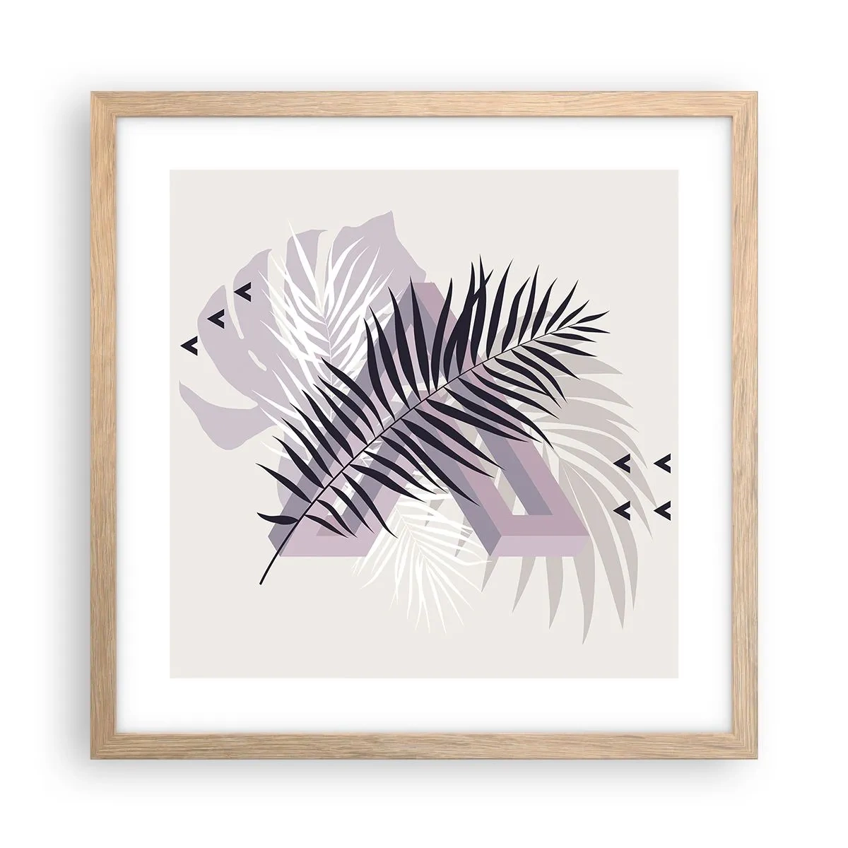 Póster en marco roble claro - La sombra de una sombra - 40x40 cm