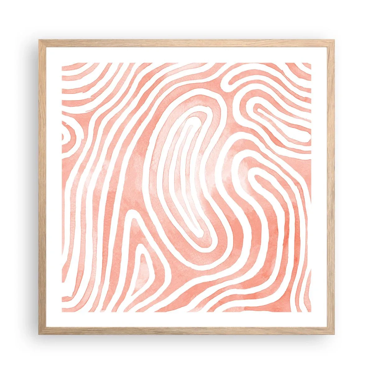 Póster en marco roble claro - En un laberinto de coral - 60x60 cm
