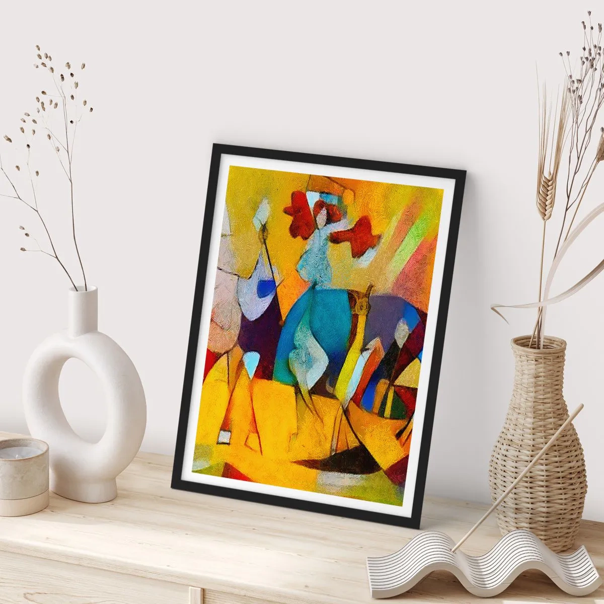 Póster en marco negro - Sol - vida - alegría - 40x50 cm