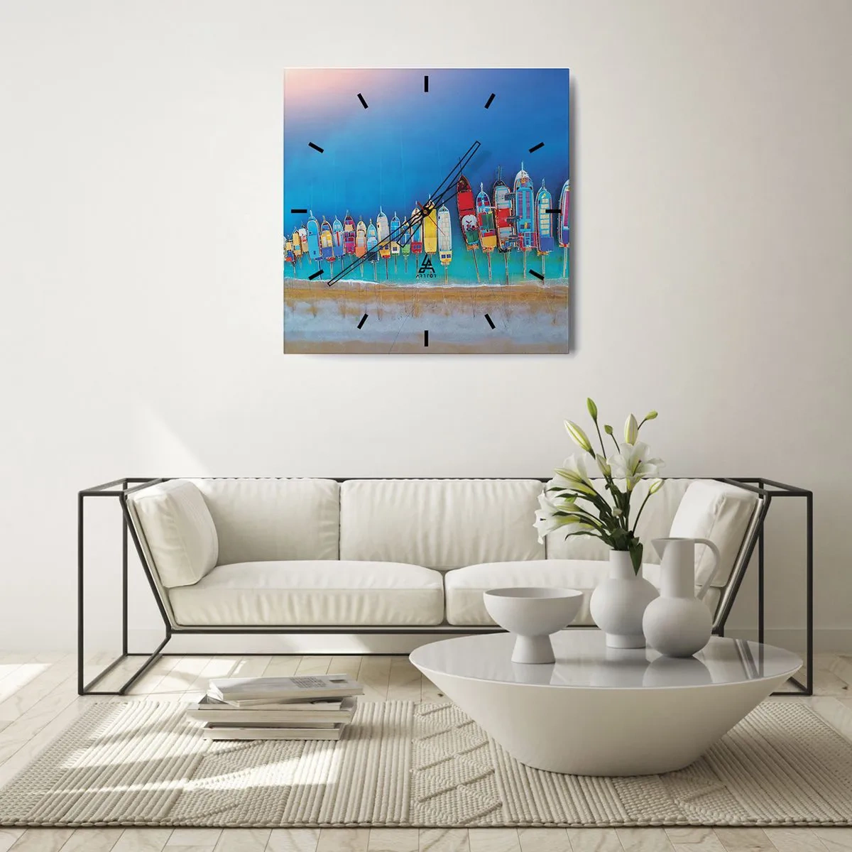 Reloj de pared - Reloj de vidrio - A vista de pájaro - 30x30 cm