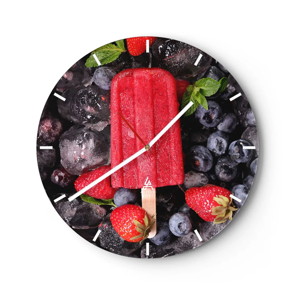 Reloj de pared - Reloj de vidrio - El sabor del verano caluroso - 40x40 cm