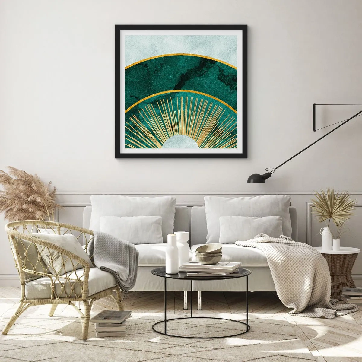 Póster en marco negro - Un sistema solar diferente - 40x40 cm