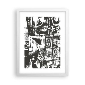 Póster en marco blanco - ¿Orden o caos? - 30x40 cm