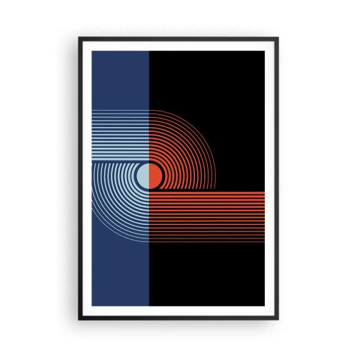 Póster en marco negro - En un abrazo geométrico - 70x100 cm