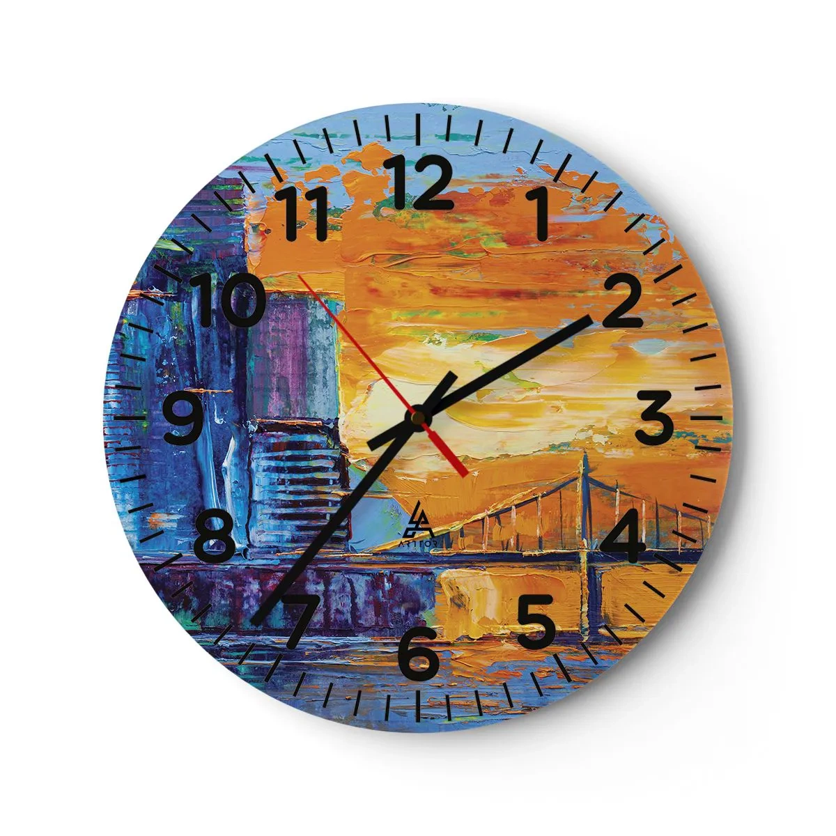 Reloj de pared - Reloj de vidrio - Cultura y naturaleza - 30x30 cm