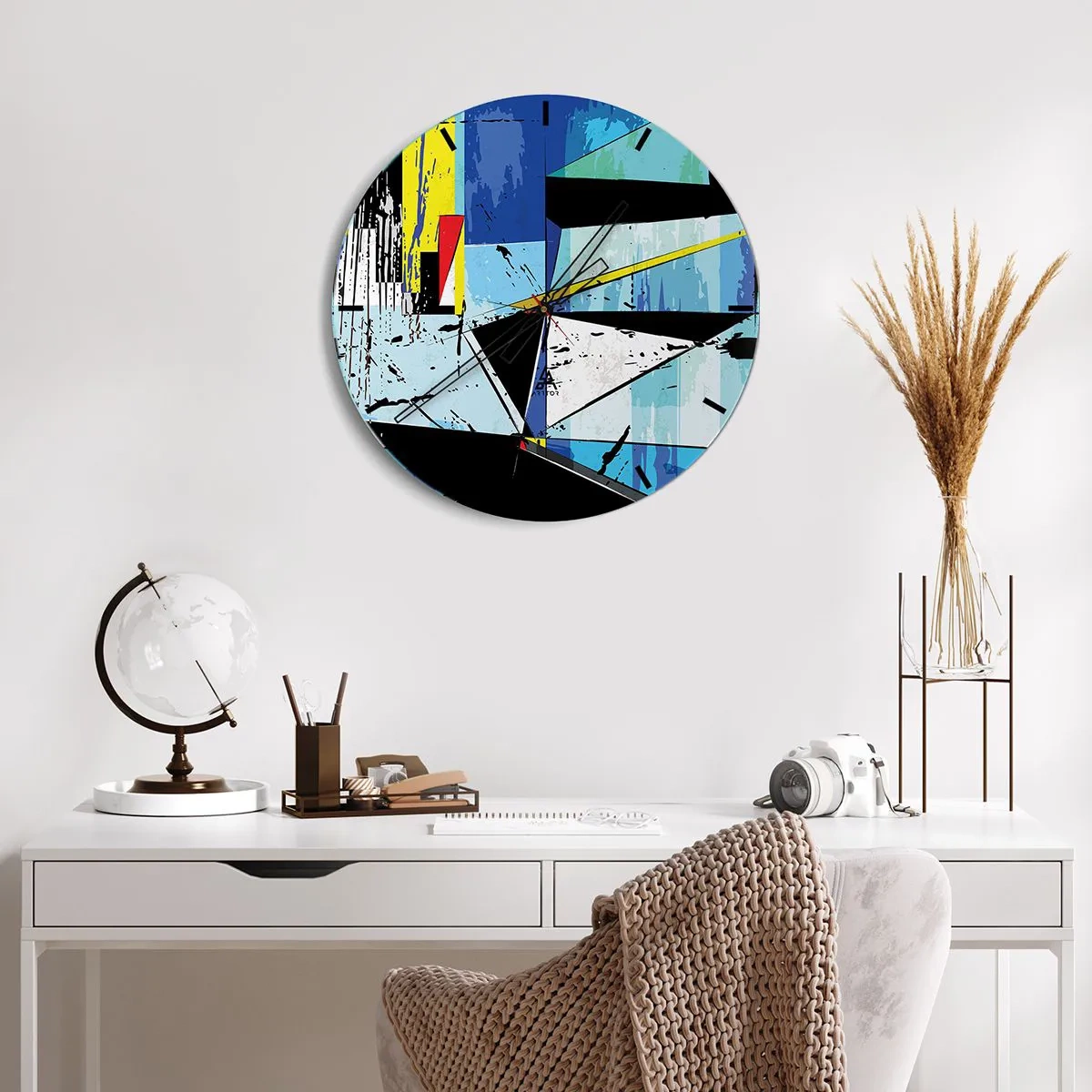 Reloj de pared - Reloj de vidrio - Mirando el mundo desde un ángulo distinto - 30x30 cm