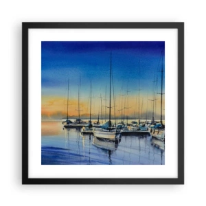 Póster en marco negro - El final de un buen día - 40x40 cm