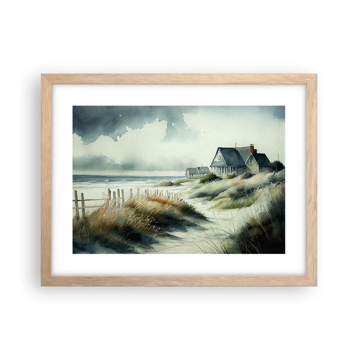 Póster en marco roble claro - Lejos del bullicio - 40x30 cm