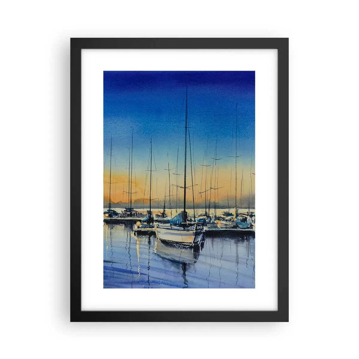 Póster en marco negro - El final de un buen día - 30x40 cm