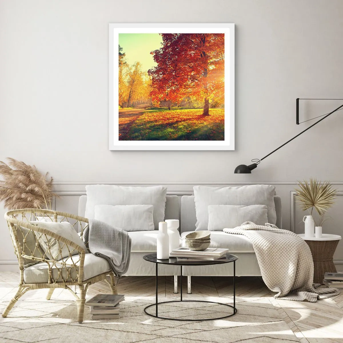 Póster en marco blanco - El rojo es hermoso - 30x30 cm