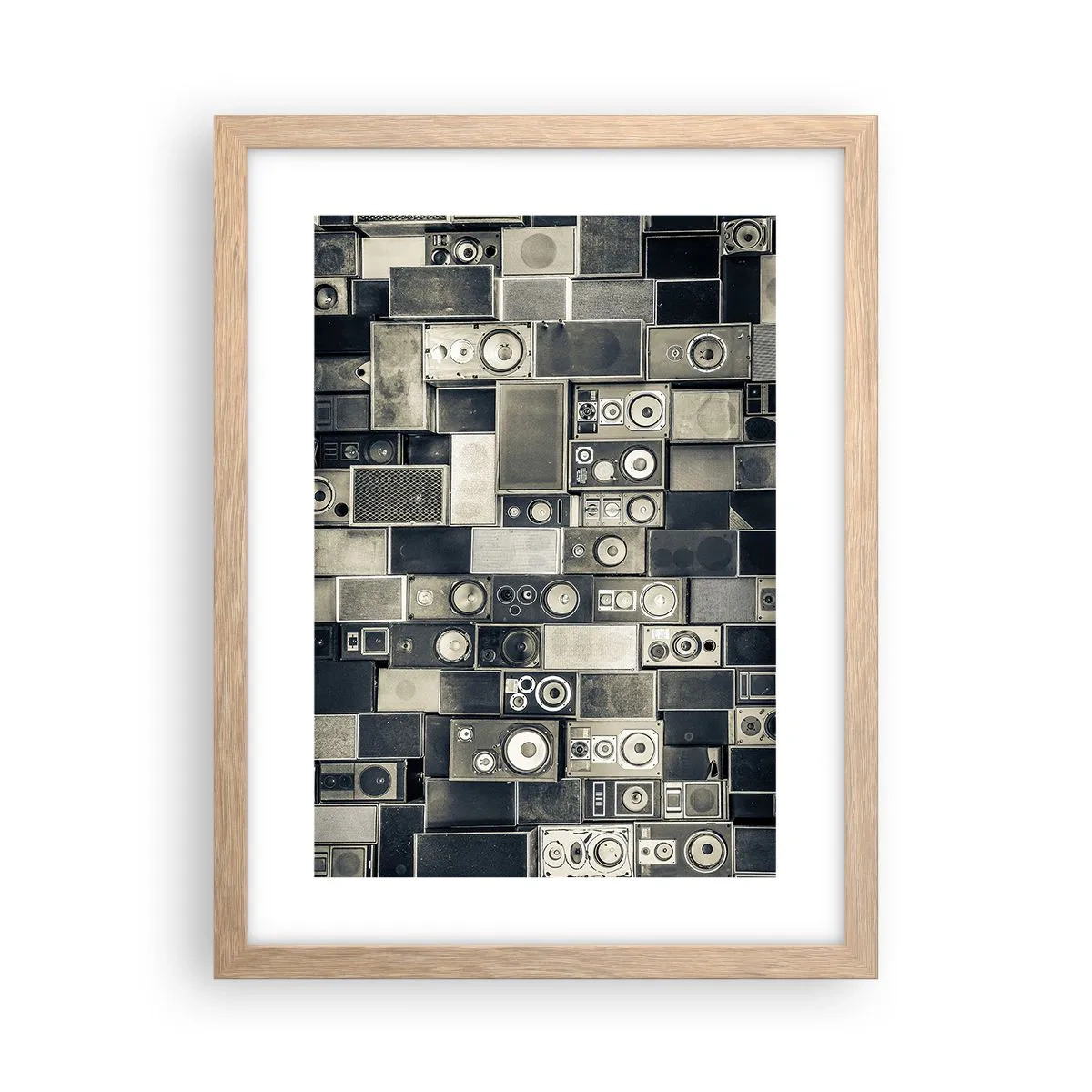 Póster en marco roble claro - Y todo fluye - 30x40 cm
