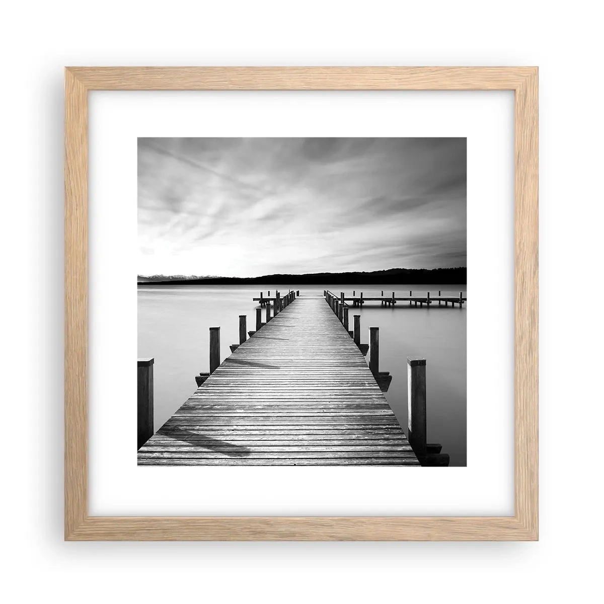 Póster en marco roble claro - En el lago de la paz - 30x30 cm