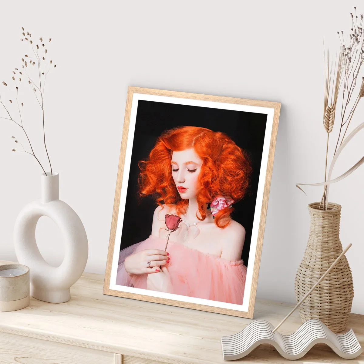 Póster en marco roble claro - En estilo barroco - 30x40 cm