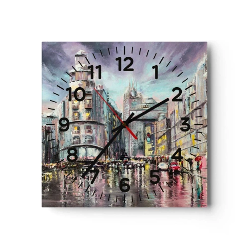Reloj de pared - Reloj de vidrio - Va a ser una buena noche - 40x40 cm