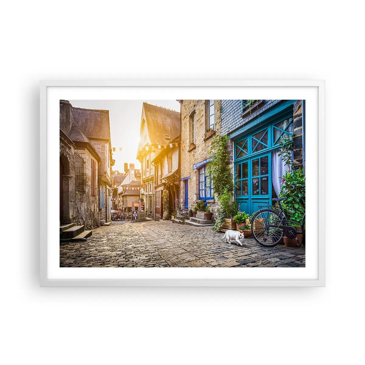 Póster en marco blanco - El fantasma blanco de la ciudad - 70x50 cm