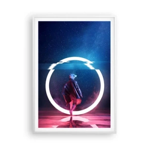 Póster en marco blanco - Entre mundos - 70x100 cm