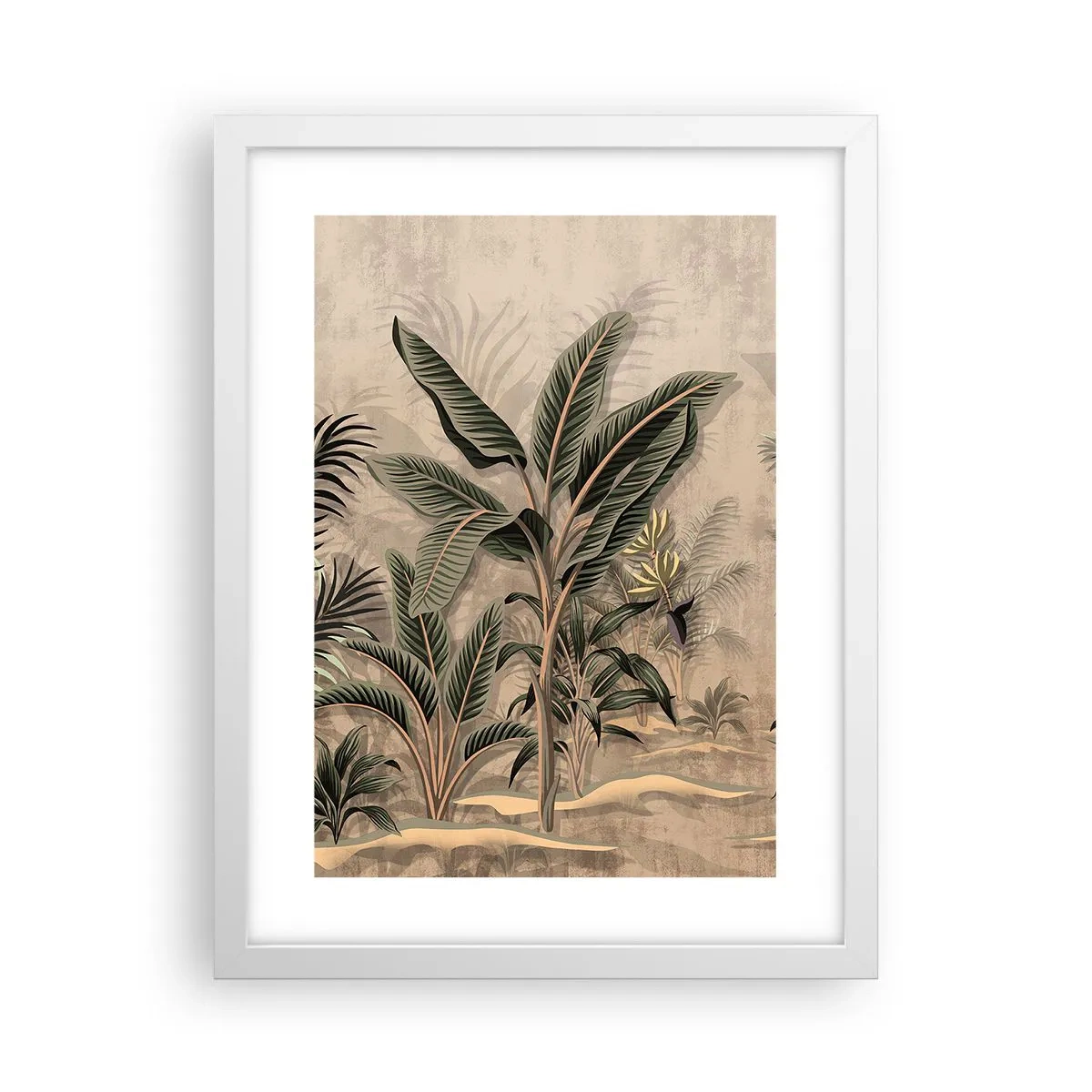 Póster en marco blanco - Grabados de estilo colonial - 30x40 cm