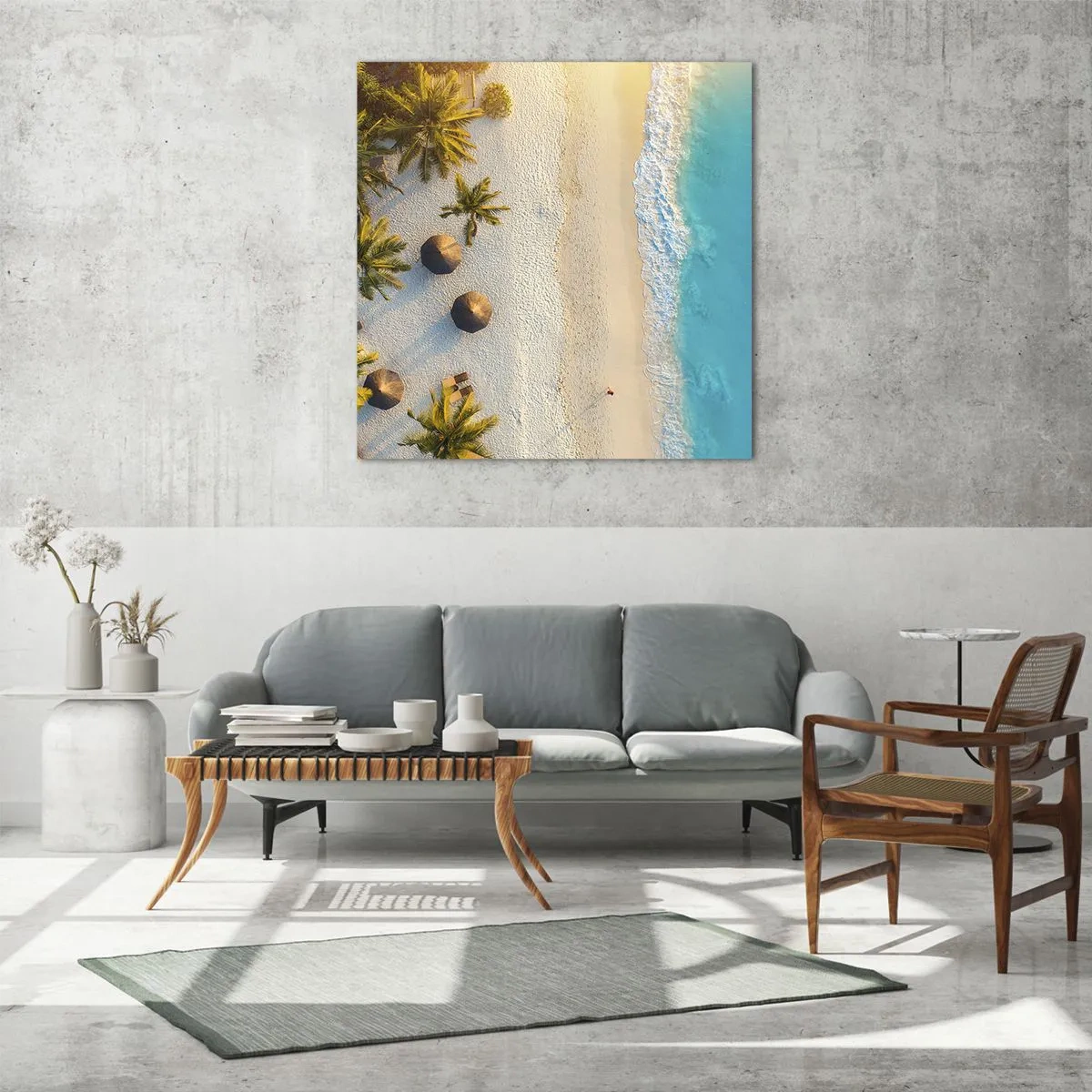 Cuadro sobre vidrio - Impresiones sobre Vidrio - Bienvenidos al paraíso - 60x60 cm