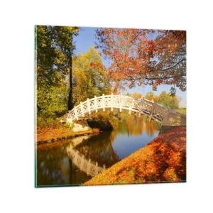 Cuadro sobre vidrio - Impresiones sobre Vidrio - En un puente blanco de suspiros - 70x70 cm