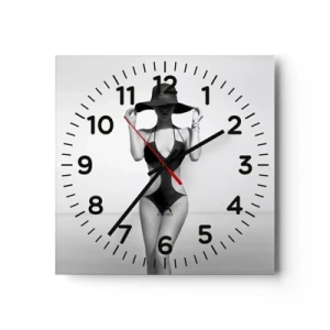 Reloj de pared - Reloj de vidrio - Mi nombre es Elegancia - 40x40 cm