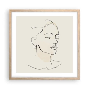 Póster en marco roble claro - Líneas que muestran seguridad - 50x50 cm