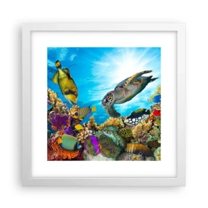 Póster en marco blanco - Paseo del coral - 30x30 cm