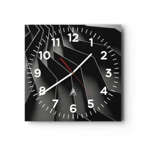 Reloj de pared - Reloj de vidrio - Orden espacial - 30x30 cm