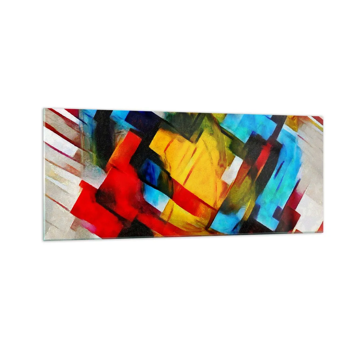 Cuadro sobre vidrio - Impresiones sobre Vidrio - Un popurrí multicolor - 100x40 cm