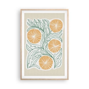 Póster en marco roble claro - Étnico con un toque de abstracción - 61x91 cm